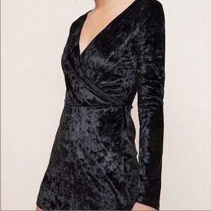 Garage Black Long Sleeve V-Neck Bodycon Jumpsuit